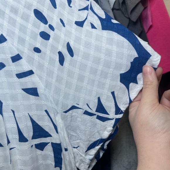 Jane + Delancey Blue and White Women's Blouse - Picture 7 of 7